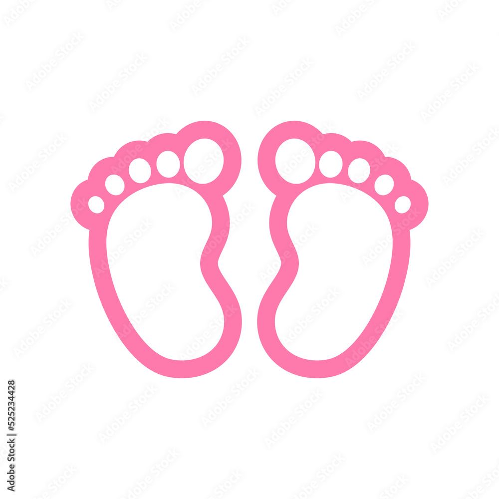 Vector design of newborn baby footprints with heart shape Leave space for adding text. Vector design of newborn baby footprints with heart shape Leave space for adding text.