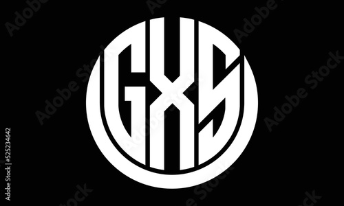 GXS shield in circle logo design vector template. letter mark, wordmark, monogram symbol on white background. photo