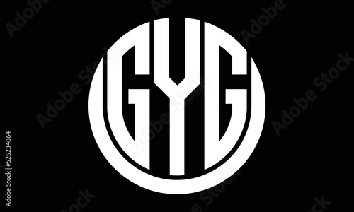 GYG shield in circle logo design vector template. letter mark, wordmark, monogram symbol on white background. photo