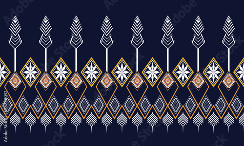 Geometric ethnic flower pattern for background,fabric,wrapping,clothing,wallpaper,Batik,carpet,embroidery style.