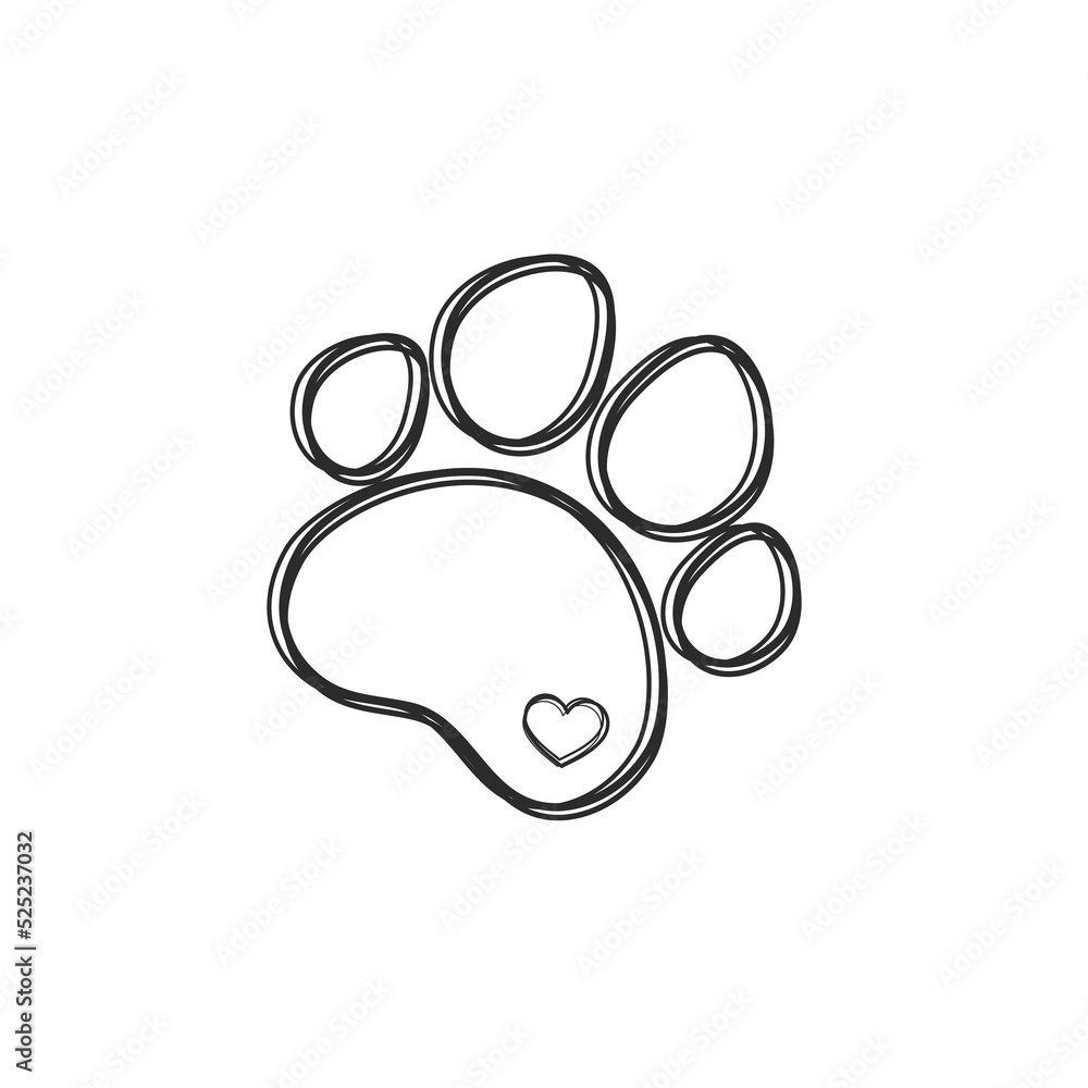Vector design loves dogs. Heart, bone and floating dog feet for pet supplies stores. Vector design loves dogs. Heart, bone and floating dog feet for pet supplies stores.