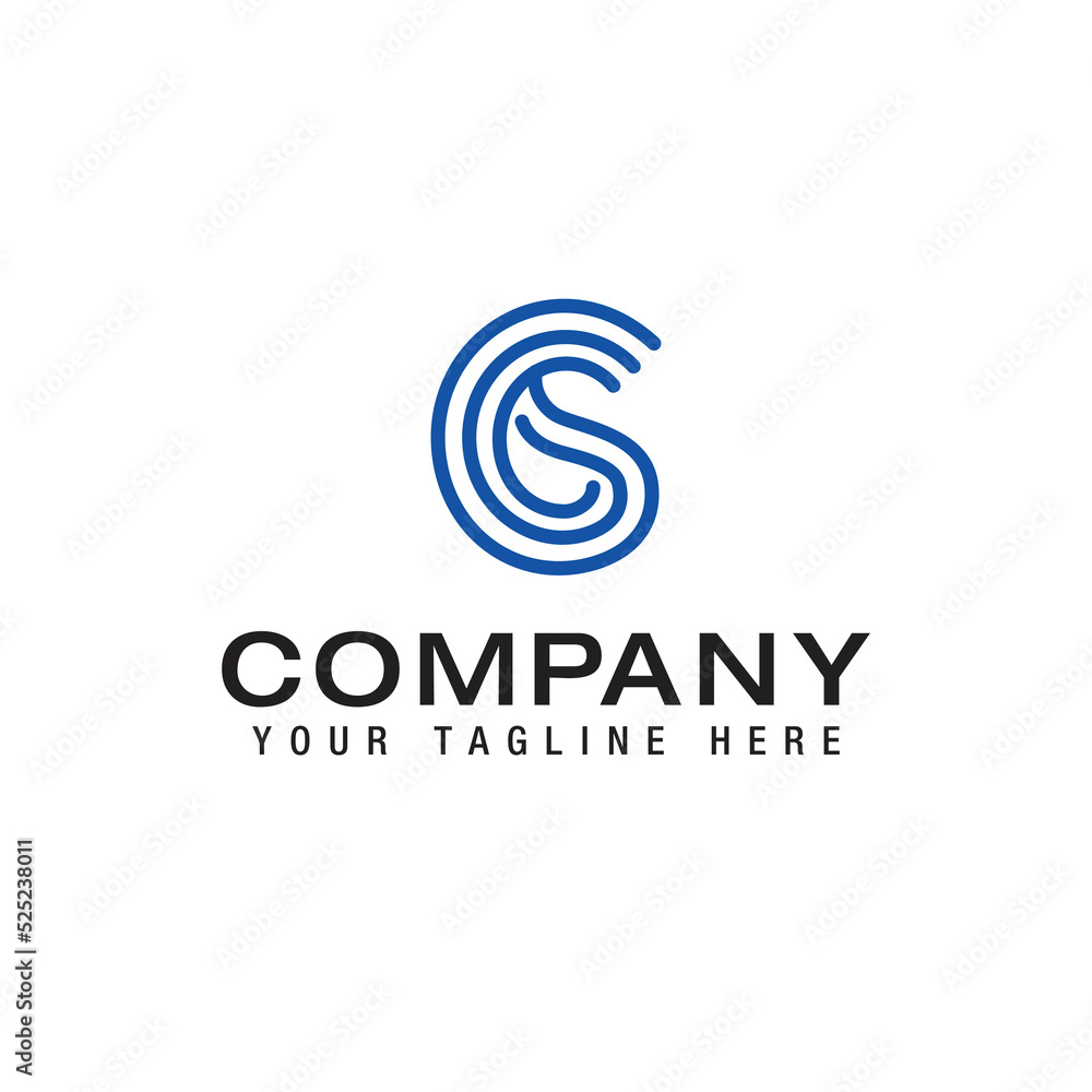 Initial based clean and minimal Logo CS SC C S letter creative monochrome monogram icon symbol