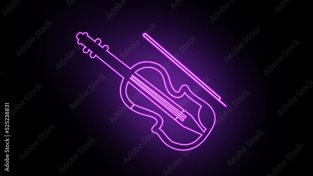 Violin in neon style Violin in neon style