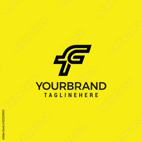 initial letter FTG logo or monogram Logo Line Design Template Vector
