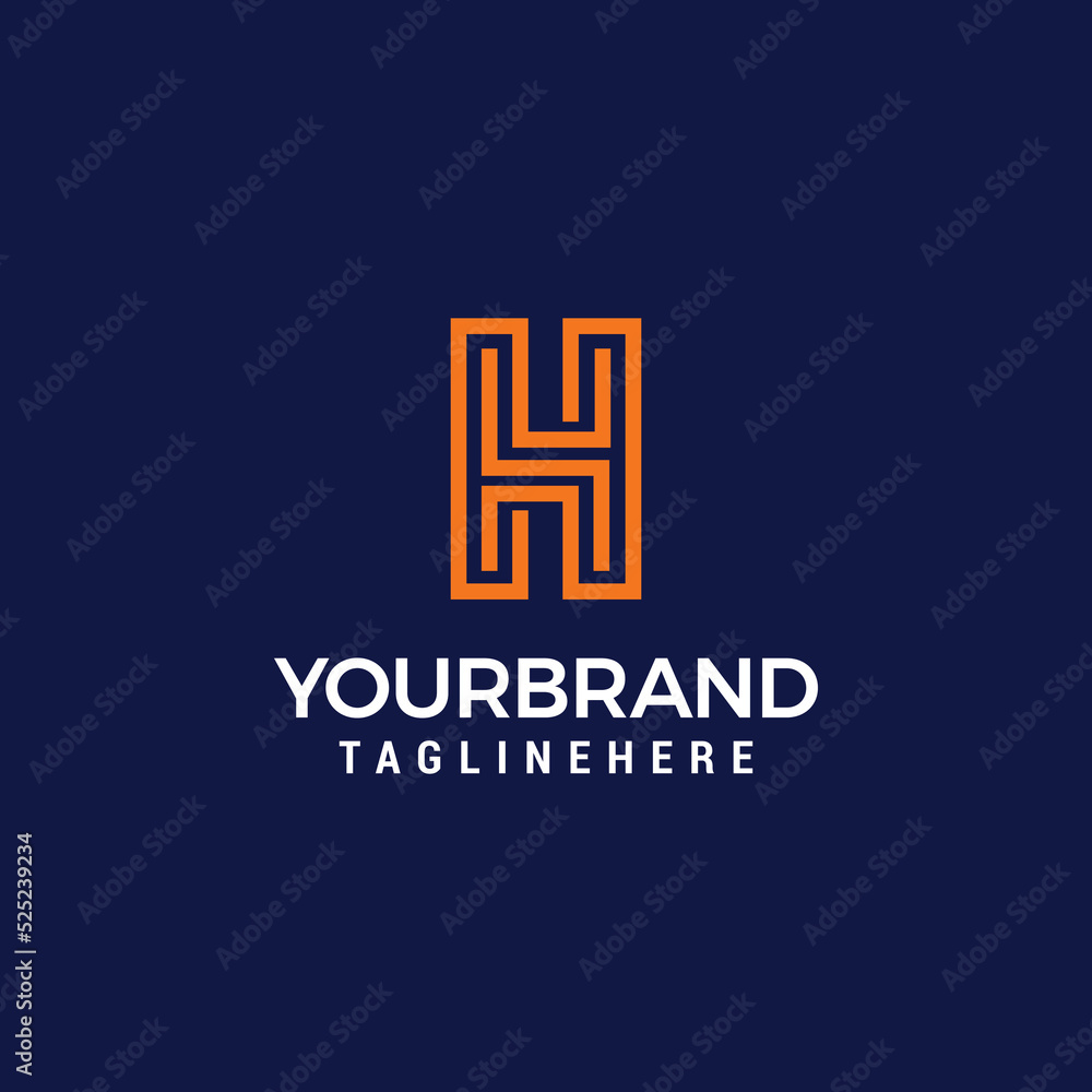 Lines H Letter Logo Letter made of Lines Monogram Style Letter Icon Vector Illustration Lines H Letter Logo Letter made of Lines Monogram Style Letter Icon Vector Illustration