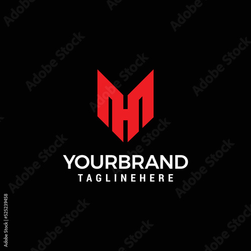 Initial letter HM MH logo template design