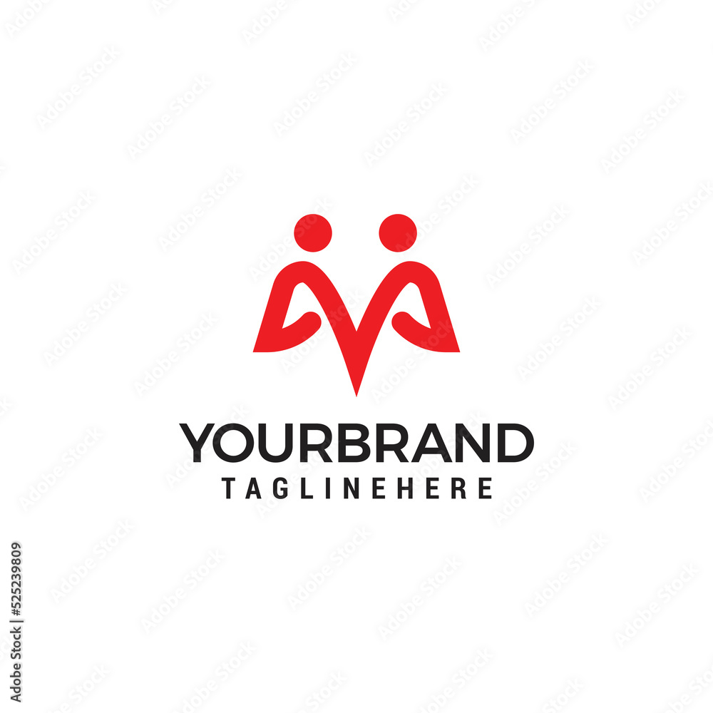 initials letter M human or people group or family care unity logo design vector template initials letter M human or people group or family care unity logo design vector template