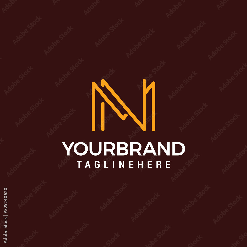 Alphabet letters monogram icon logo of MN or NM design vector
