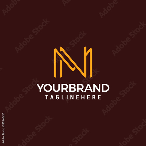 Alphabet letters monogram icon logo of MN or NM design vector