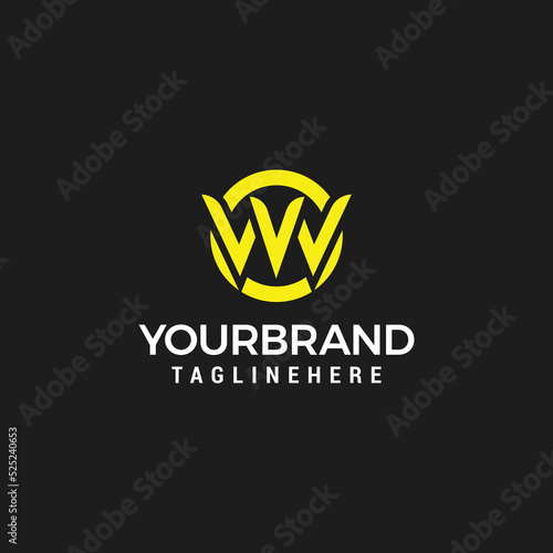 Letter VW Logo Circle Mode design template vector