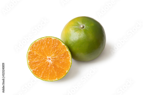 Clementine or tangerine orange fruit and cut in half sliced