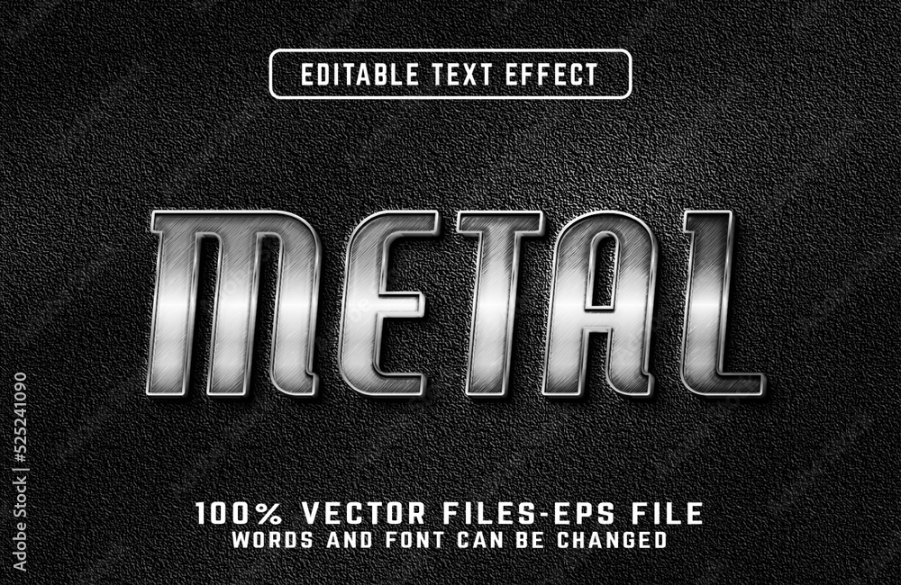 Metal 3d realistic text effect premium vectors Stock Vector | Adobe Stock
