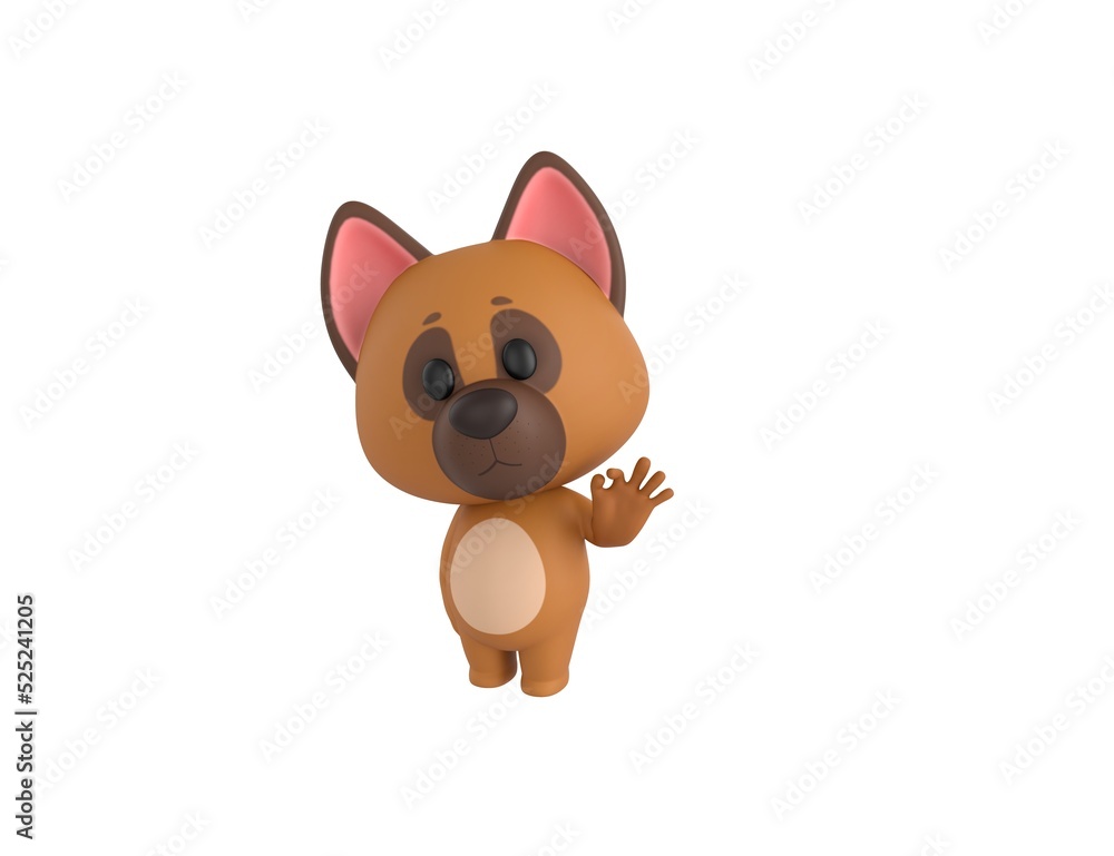 Obraz premium German Shepherd Dog character shows okay or OK gesture in 3d rendering.