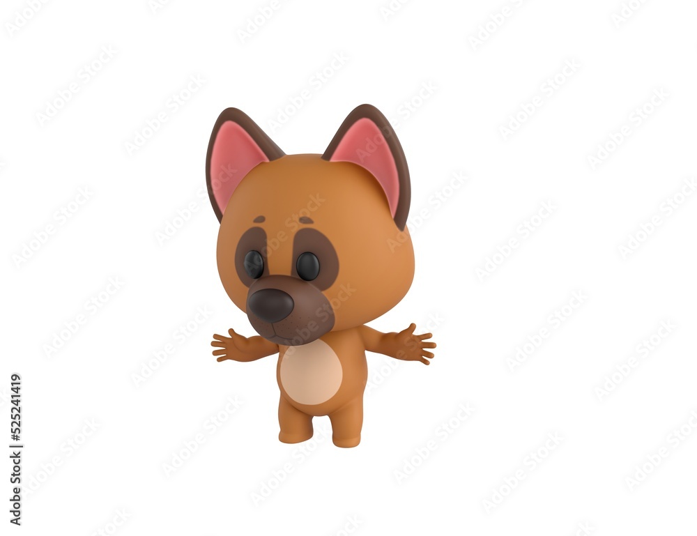 German Shepherd Dog character surprise and shocked in 3d rendering. German Shepherd Dog character surprise and shocked in 3d rendering.