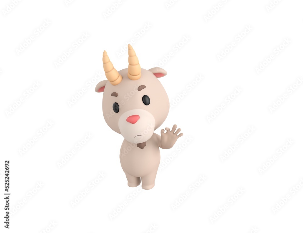 Little Goat character shows okay or OK gesture in 3d rendering. Little Goat character shows okay or OK gesture in 3d rendering.