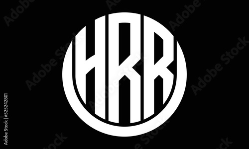 HRR shield in circle logo design vector template. letter mark, wordmark, monogram symbol on white background. photo