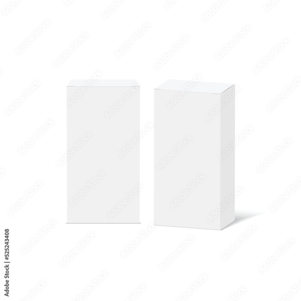 White blank cardboard package boxes mockup. Vector White blank cardboard package boxes mockup. Vector