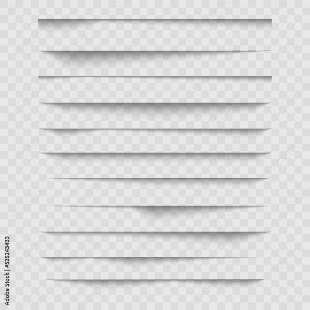 A set of corner shadows for sheets of paper, banners, and posters. Vector