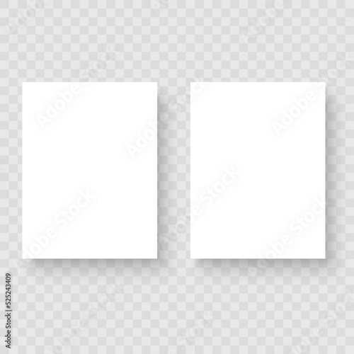 Two sheets white blank template. Vector