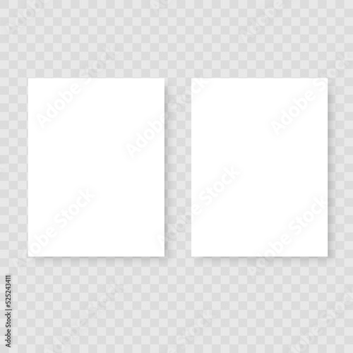 Two sheets white blank template. Vector