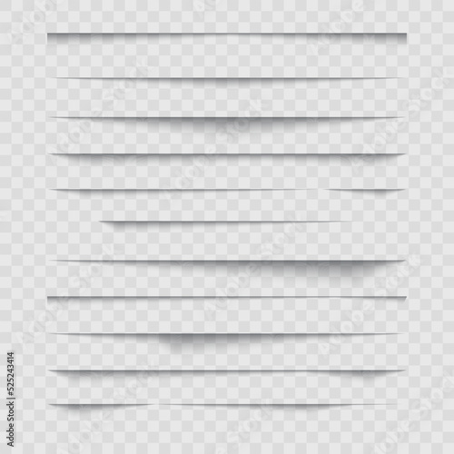 A set of corner shadows for sheets of paper, banners, and posters. Vector