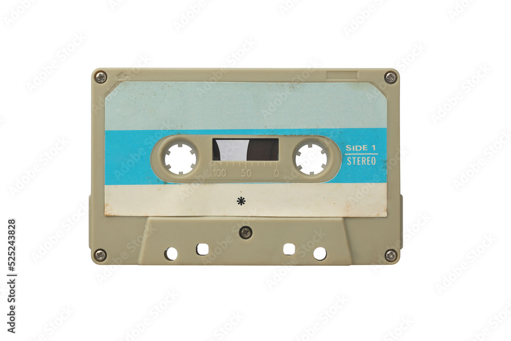 Fototapeta premium Retro Audio Cassette Tape on the White Background