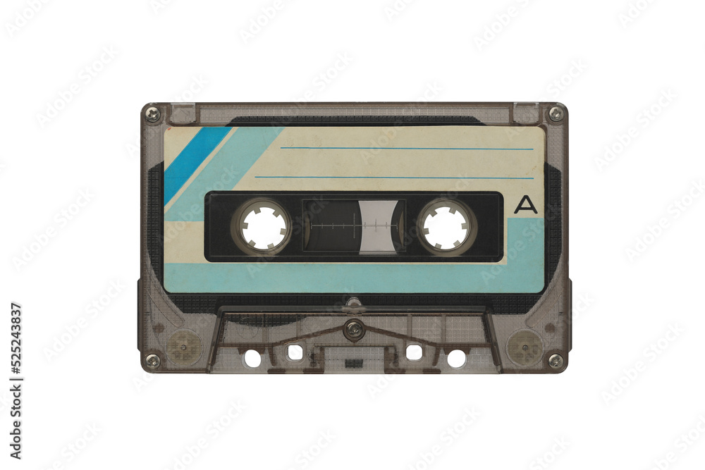 Retro Audio Cassette Tape on the White Background