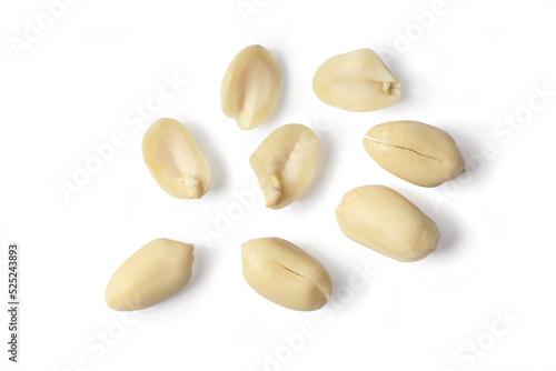Close-up of peanut on white background.