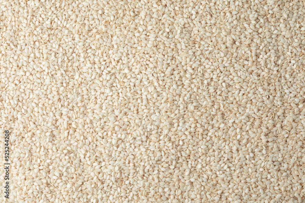 The background is full of white sesame seeds. The background is full of white sesame seeds.