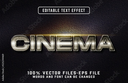 Cinema 3d realistic text effect premium vectors