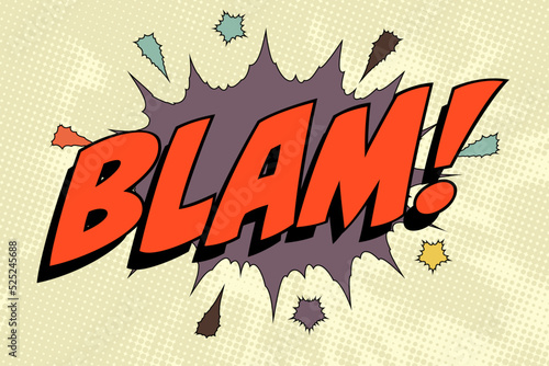 Blam Abstract cartoon frame vector background. comic