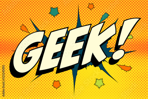 Geek Abstract cartoon frame vector background. fashion word