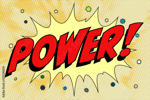 Power Abstract cartoon frame vector background. vintage bubble
