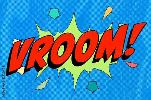 Vroom Abstract cartoon frame vector background. symbol