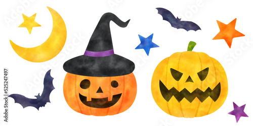 水彩素材イラスト　ハロウィン