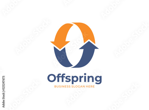 Letter o number 0 accounting and finance logo icon