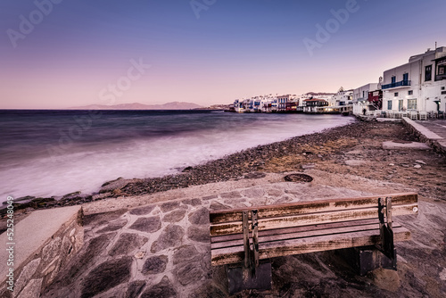 Little Venice seafront in Mykonos  Greece.