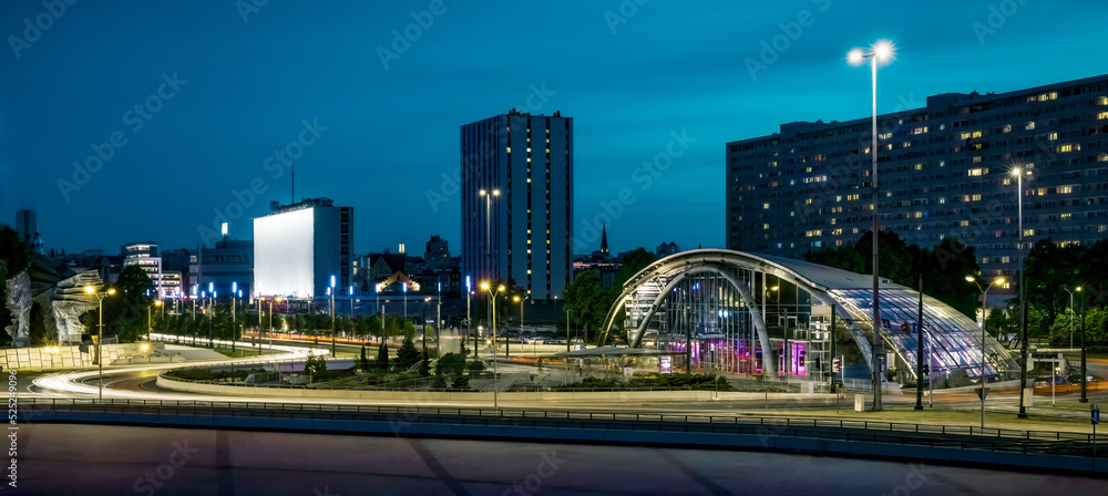 Night Traffic in Katowice (Poland)