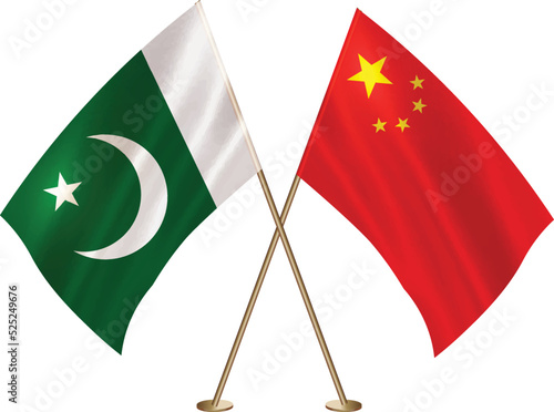 China Pakistan flag together.Chinese,Pakistani flag together