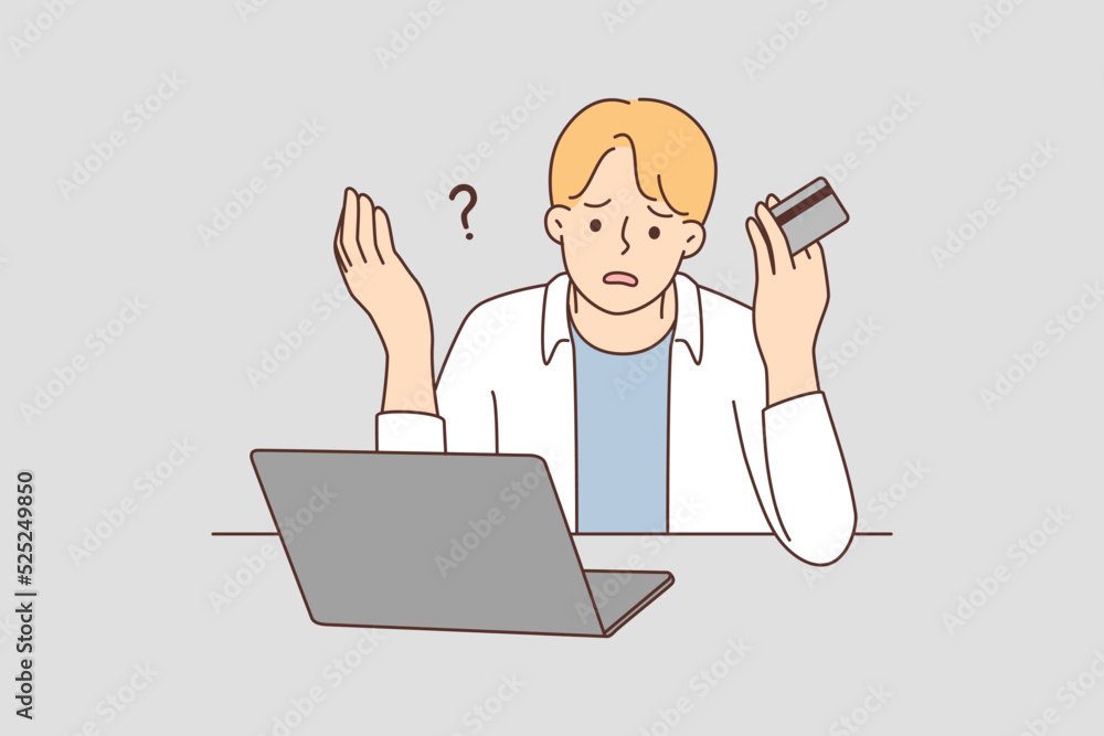 Man paying online have credit card problems Man paying online have credit card problems
