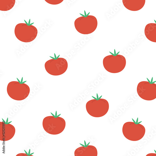Seamless pattern with tomatoes. Repeating background with vegetables