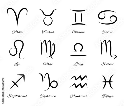 Vector set of astrologic horoscope zodiac signs