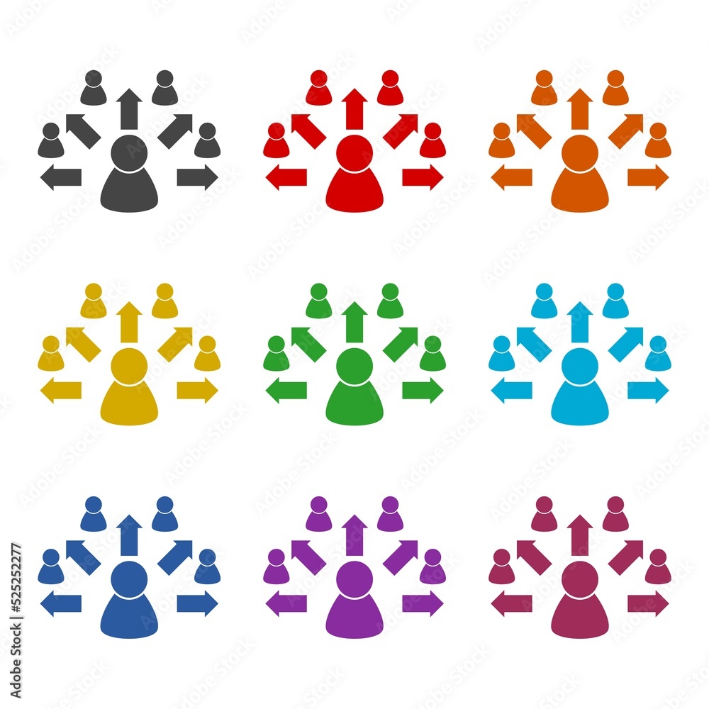 Αυτοκόλλητο Connection or contact tracing concept icon. Set icons colorful