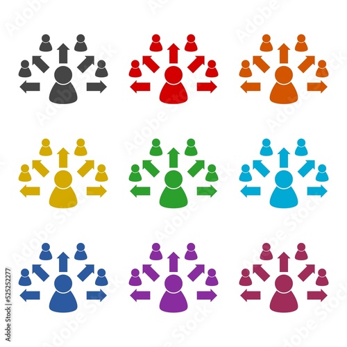 Φωτογραφία Connection or contact tracing concept icon. Set icons colorful
