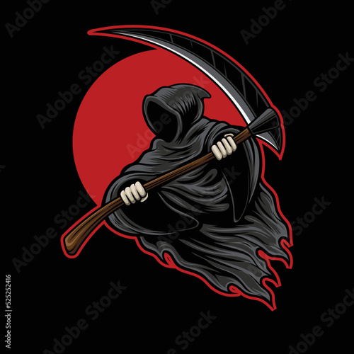 Grim Reaper with Red Moon