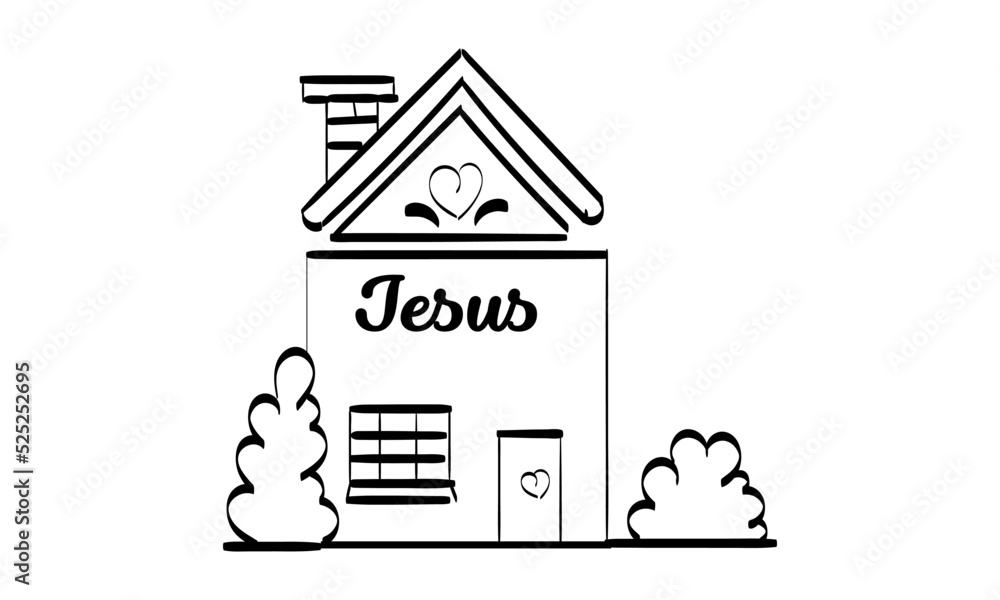 Obraz premium Christian Art. Hand Drawn Religious element. Biblical Illustration for print or use as poster, card, flyer or T Shirt
