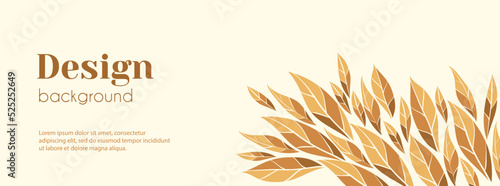 Autumn banner template. Vector floral minimal background with autumn leaves and copy space for text. Facebook cover