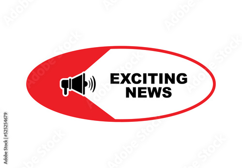exciting news sign on white background	