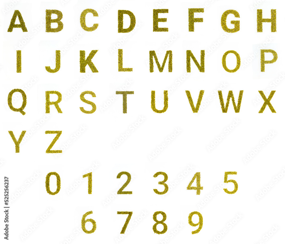 Capital letters made from mung beans. Green mung bean font. Alphabet made from green gram . White background. Dry green maash seeds Capital letters made from mung beans. Green mung bean font. Alphabet made from green gram . White background. Dry green maash seeds