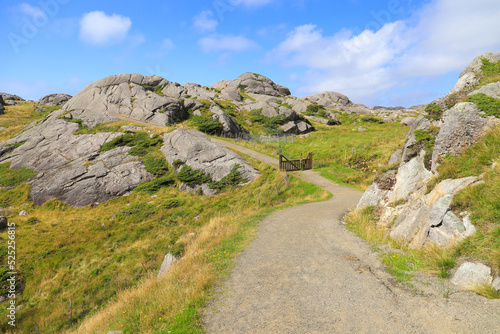 Hiking trail to the Lighthouse Eigeroy (Eigerøy fyr) in municipal Egersund, Magma UNESCO Global Geopark, South Norway